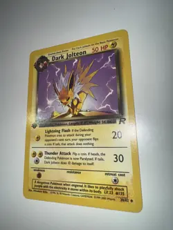 Team Rocket First Edition Dark Jolteon #38 Vintage Pokemon Card - Image 5