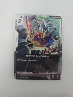 Gundam Card Game ST04-002 C Strike Gundam Promo Card English Foil TCG - Image 1