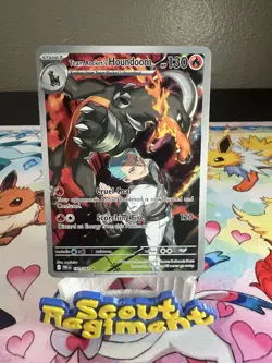 Pokemon TCG Team Rockets Houndoom Illustration Rare Card 191/182 Destined Rivals - Image 1