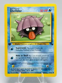 Shellder 54/62 1st Edition Fossil 1999 Pokemon Card WotC - NM - Image 1