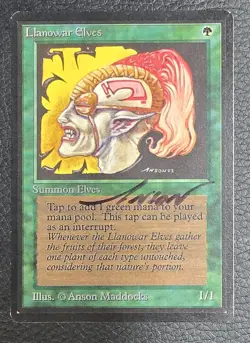 Llanowar Elves Limited BETA Edition Regular LP MTG Vintage Magic Signed Anson - Image 1