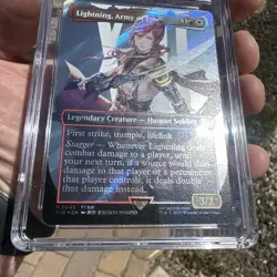 LIGHTNING, ARMY OF ONE Final Fantasy Borderless Surge Foil Mythic CGC 10 MTG - Image 2