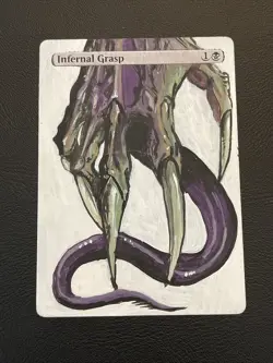 ALTERED/HAND-PAINTED INFERNAL GRASP - MTG Magic the Gathering - Image 1