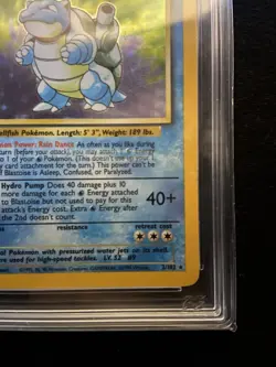 Pokemon TCG Blastoise 1999 Base Set 2/102 Holo Unlimited NM PG 8 - Image 5