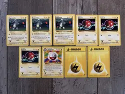 Shadowless Pokemon Electric Lot - Magnemite, Voltorb, Electrode & Energy 9 Cards - Image 1