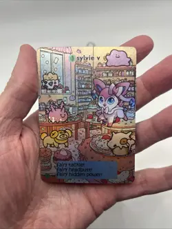 Pokiebubies 1st Edition Fan Art Chef Ken Lee Sylvie V #133 Sylveon Holo Pokemon - Image 3