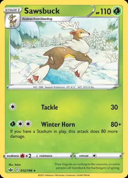 Pokemon Sawsbuck (12/233) Chilling Reign NM - Image 1