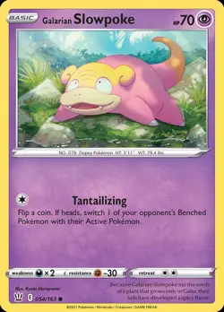Pokemon Galarian Slowpoke (54/221) Battle Styles LP REVERSE HOLO - Image 1