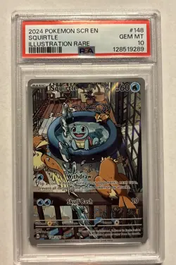 Pokemon Squirtle Illustration Rare Stellar Crown 148/142 PSA 10 Gem Mint - Image 1
