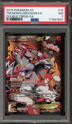 Pokemon Team Magma's Groudon EX Double Crisis Full Art #15 PSA 7 - Image 1