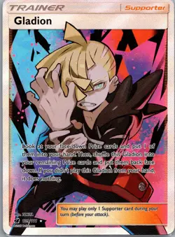 2017 Pokemon TCG Gladion Trainer SM Crimson Invasion #109/111 Ultra Rare Holo - Image 1