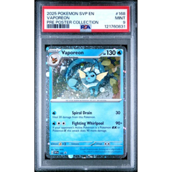 Vaporeon 168 PSA 9 Cosmos Holo 2025 Pokemon Scarlet & Violet - Image 1