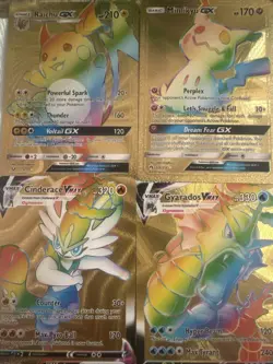 Pokemon 4 Vmax Gx Gold Foil ??Fan Art??set NM - Image 1