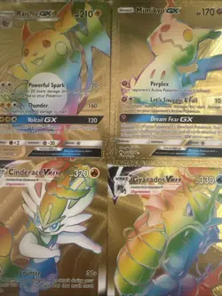 Pokemon 4 Vmax Gx Gold Foil ??Fan Art??set NM - Image 2