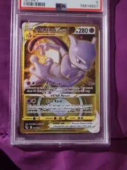 2022 Pokemon Go Mewtwo VSTAR 086/078 Gold Secret Full Art Rare PSA 9 MINT - Image 3