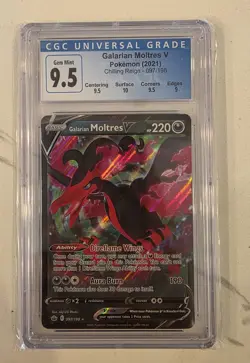 Galarian Moltres V Pokemon TCG 2021 Chilling Reign 097/198 CGC 9.5 (10) Blue paa - Image 1