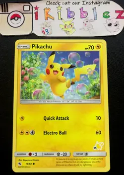 Pikachu 19/68 NM PIKACHU STAMPED Pokemon Deck Promo #55. Free Tracked Shipping! - Image 1