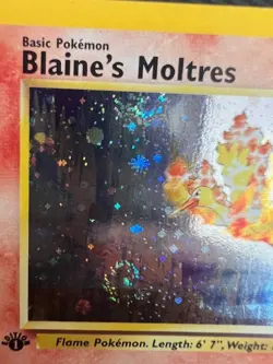 Pokemon TCG Blaine's Moltres TWO SWIRLS! Gym Heroes 1/132 Holo 1st Edition LP - Image 3