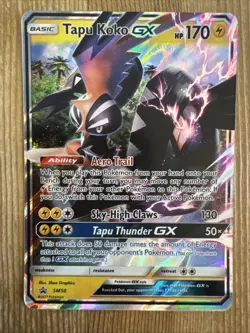 Tapu Koko GX SM50 Sun & Moon Black Star Promo Holo Pokemon Card LP - Image 1