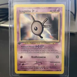German Icognito Unown K 58/64 FIRST EDITION Neo Revelation Pokemon Card NM - Image 1