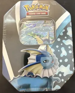 NEW SEALED Pokemon Trading Card Game: Evolutions Tin - Vaporeon V 820650809057 - Image 1