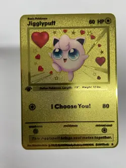 Gold Metal Jigglypuff Pokemon Card-Collectible Gift Display！ - Image 3