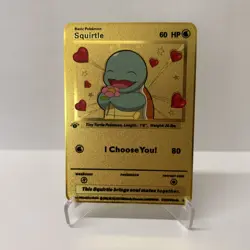Squirtle Gold Metal Pokemon Card-Collectible Gift Display！ - Image 1