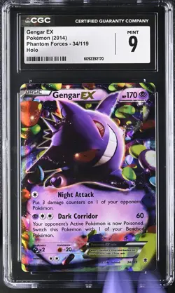 CGC 9 MINT Gengar EX 2014 Phantom Forces 34/119 Holo Pokemon Card - Image 1