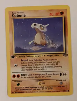 Cubone 1st Edition 1999 Jungle Set 50/64 Pokemon Card NM - Image 1