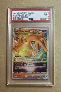 2023 Pokemon Crown Zenith Charizard Vstar Card #019 PSA 9 - Image 1