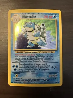 1999 Holo Rare Blastoise 2/102 Base Set Pokemon Card WOTC LP+ - Image 2