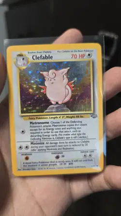 Pokemon TCG Clefable Holo Unlimited Rare Card 1/64 Jungle Base Set - Image 1