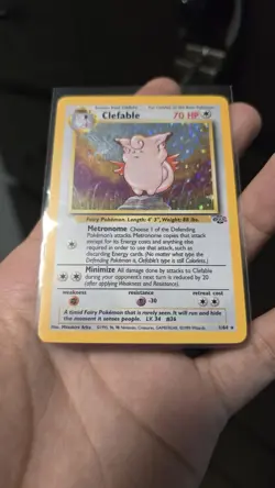 Pokemon TCG Clefable Holo Unlimited Rare Card 1/64 Jungle Base Set - Image 2