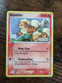 Pokemon Growlithe 55/92 ex Legend Maker Reverse Holo Stamped LP - Image 1