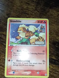 Pokemon Growlithe 55/92 ex Legend Maker Reverse Holo Stamped LP - Image 2