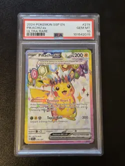 PSA 10 Pokemon TCG Surging Sparks Pikachu EX 219/191 - Image 1