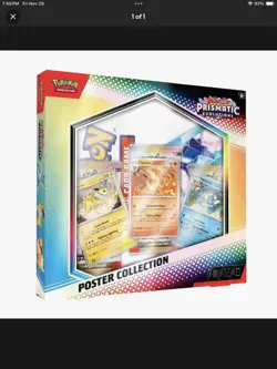 PRISMATIC EVOLUTIONS Poster Collection Box New Sealed Pokemon TCG | 3 Packs - Image 1