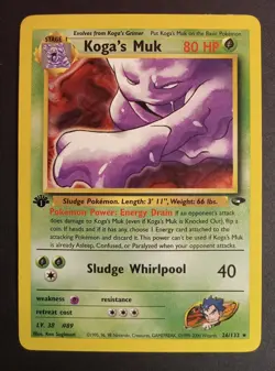 Pokemon TCG Koga's Muk 26/132 Gym Challenge 1st Edition Regular Non-Holo Rare LP - Image 1