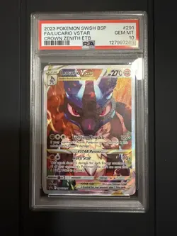 Lucario VSTAR SWSH291 (Pokemon 2023) PSA 10 - English Black Star Promo - Image 1