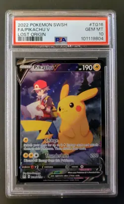 Pokemon Pikachu v TCG TG16/TG30 Lost Origin Trainer Gallery PSA 10 Gem Mint - Image 1