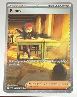 POKEMON TCG PENNY 252/198 FULL ART SCARLET VIOLET MINT FROM PACKET TO SLEEVE - Image 1
