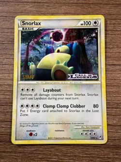 Pokemon Snorlax Call of Legends STAFF Prerelease Holo Rare Promo #33 - Image 1