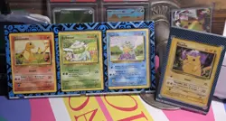 Pokemon TCG Base Set Starters + Display Case MP - Image 1