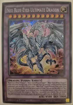 YuGiOh Neo Blue-Eyes Ultimate Dragon Secret Rare 1st Edition MVP1-ENS01 - Image 1
