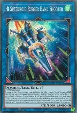 Hi-Speedroid Rubber Band Shooter - BLHR-EN050 - Secret Rare - 1st Edition Yugioh - Image 1