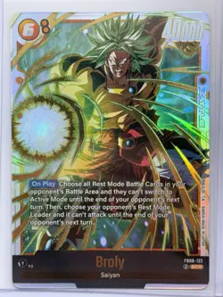 Broly FB08-122 Secret Rare Saiyan's Pride Dragon Ball English Card Fusion World - Image 1