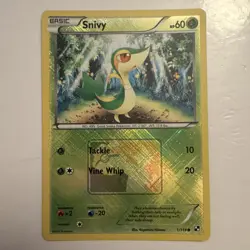 Pokemon League Promo Snivy 1/114 Crosshatch Reverse Holo Card 2011 - Image 2