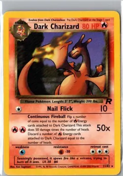 Pokemon Dark Charizard TCG Non-Holo Rare Card 21/82 LP/MP Condition - Image 1