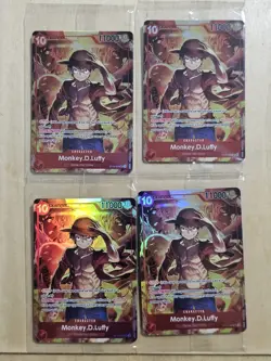 Set Of 4 Sealed Promo One Piece Card Treasure Booster Monkey.D.Luffy ST10-006 - Image 1