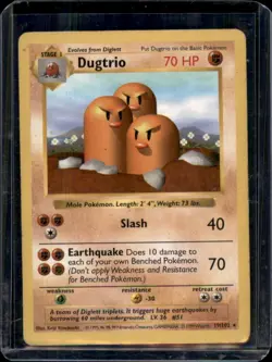 SHADOWLESS Dugtrio 19/102 - Base Set - Pokemon Card - HP - Image 1